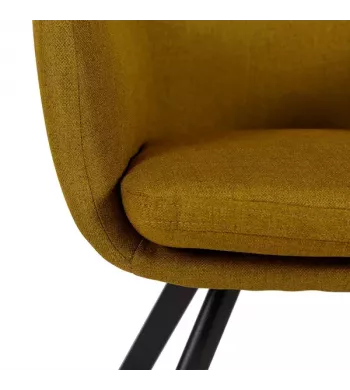 Meta title -  Fauteuil tissu jaune - CARL