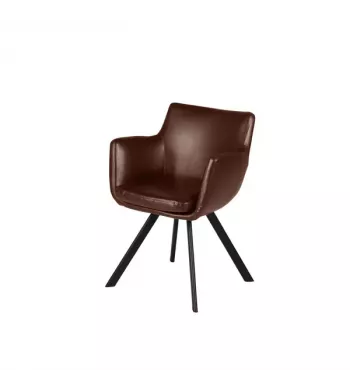 Meta title -  Fauteuil PU marron - CARL