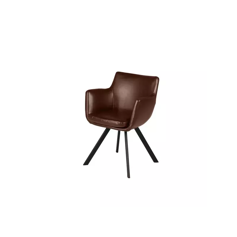 Meta title -  Fauteuil PU marron - CARL