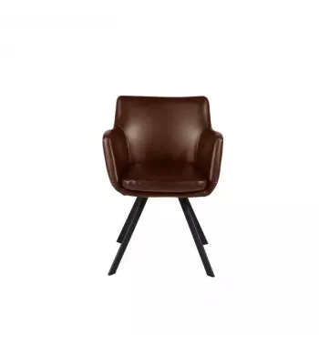 Meta title -  Fauteuil PU marron - CARL