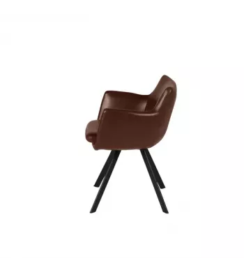 Meta title -  Fauteuil PU marron - CARL