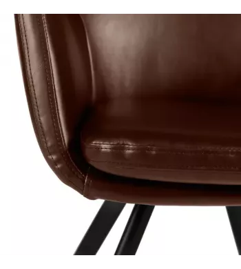 Meta title -  Fauteuil PU marron - CARL