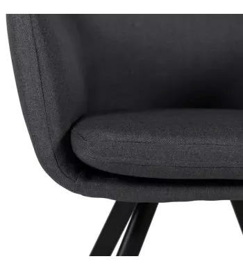 Meta title -  Fauteuil tissu gris foncé - CARL