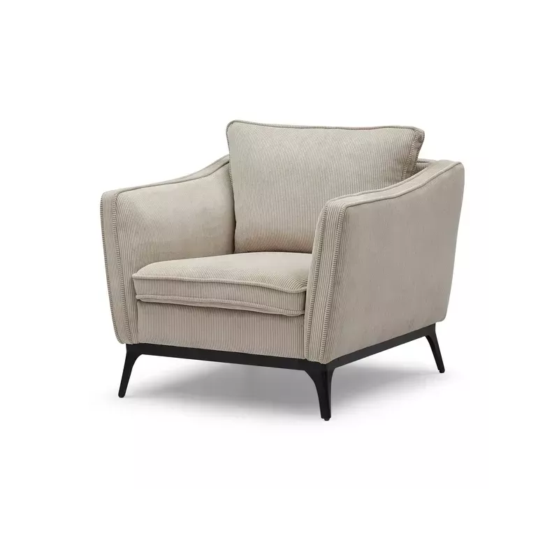 Meta title -  Fauteuil velours côtelé beige - CLEO