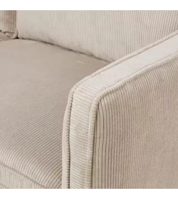 Meta title -  Fauteuil velours côtelé beige - CLEO