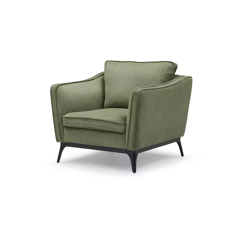 Meta title -  Fauteuil velours côtelé vert sapin - CLEO