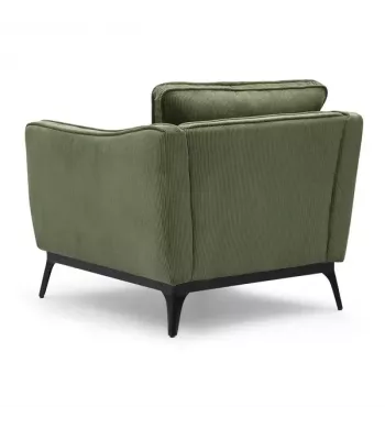 Meta title -  Fauteuil velours côtelé vert sapin - CLEO