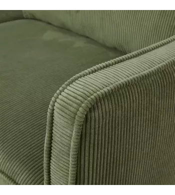Meta title -  Fauteuil velours côtelé vert sapin - CLEO