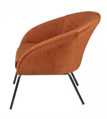 Meta title -  Fauteuil en velours cognac - MARCO