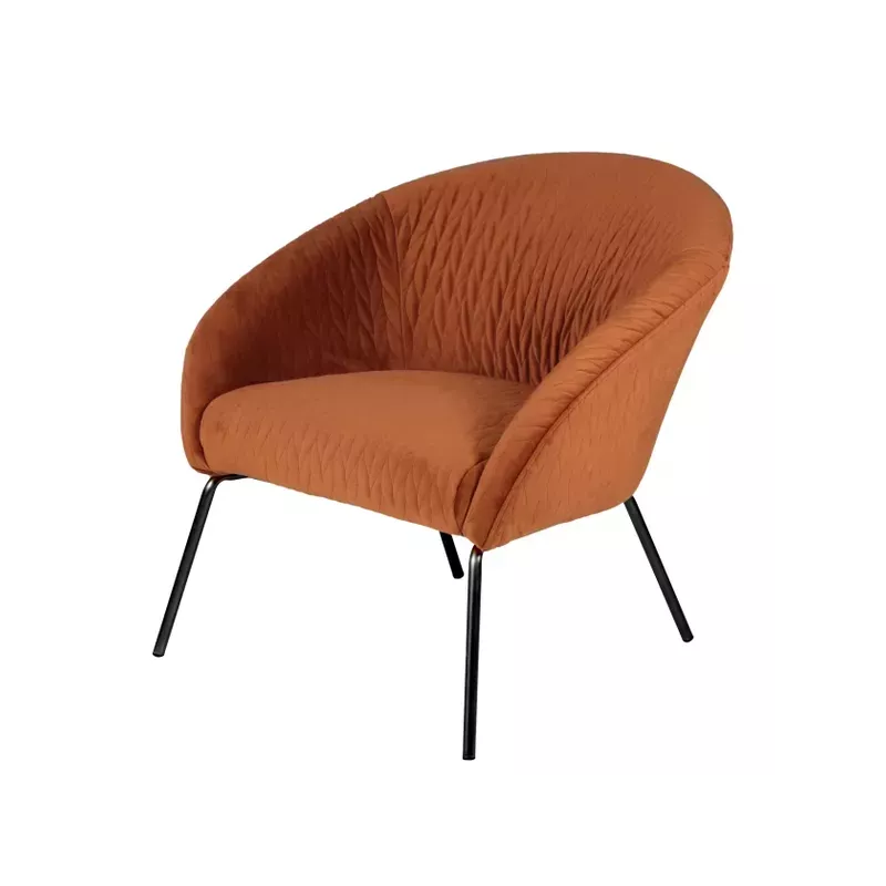 Meta title -  Fauteuil en velours cognac - MARCO