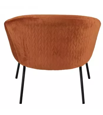 Meta title -  Fauteuil en velours cognac - MARCO