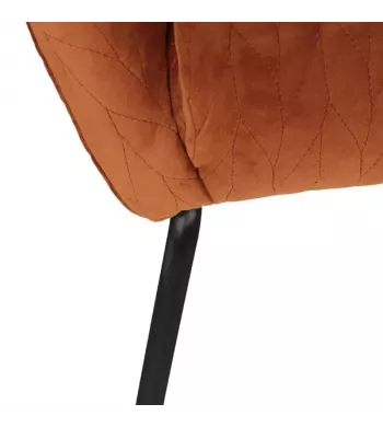 Meta title -  Fauteuil en velours cognac - MARCO
