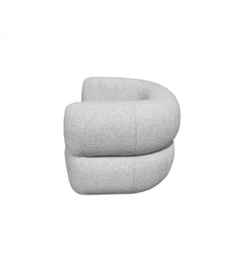 Meta title -  Fauteuil pivotant tissu bouclette gris clair - MELKI