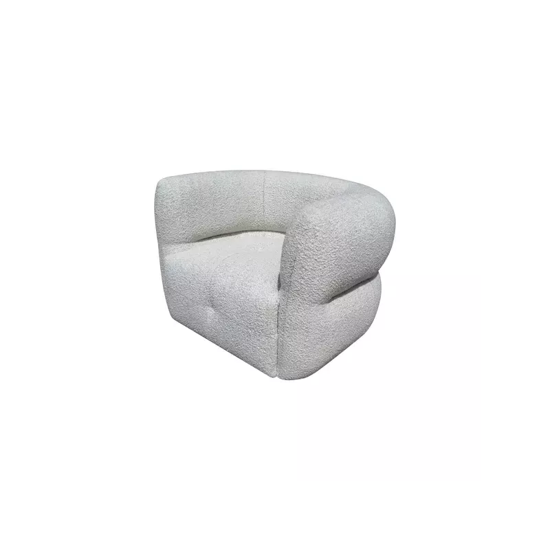 Meta title -  Fauteuil pivotant tissu bouclette gris clair - MELKI