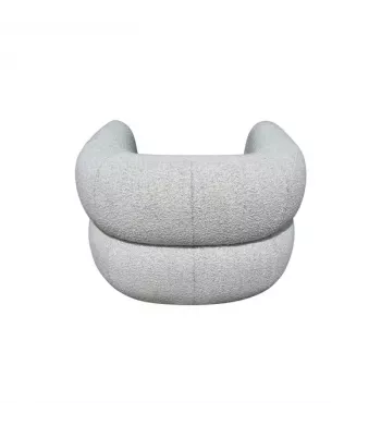 Meta title -  Fauteuil pivotant tissu bouclette gris clair - MELKI