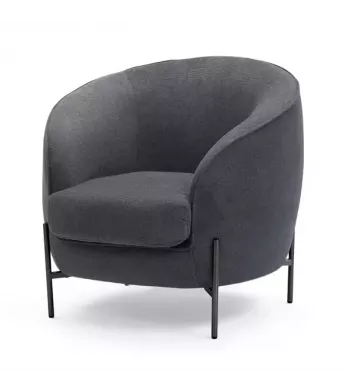Meta title -  Fauteuil tissu anthracite pieds noirs - MOON