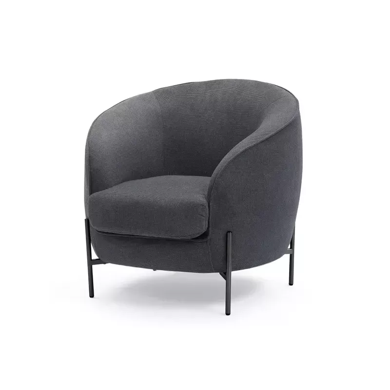 Meta title -  Fauteuil tissu anthracite pieds noirs - MOON