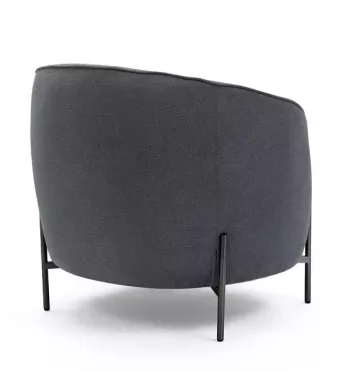 Meta title -  Fauteuil tissu anthracite pieds noirs - MOON