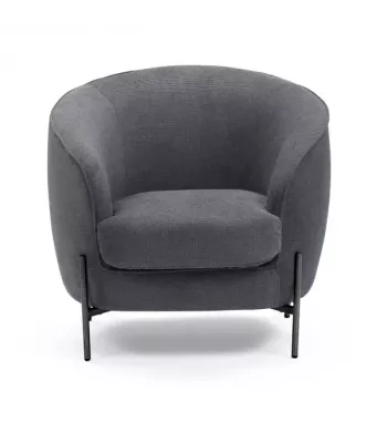 Meta title -  Fauteuil tissu anthracite pieds noirs - MOON
