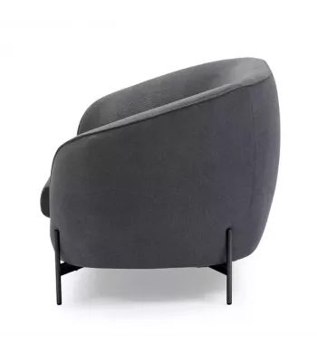 Meta title -  Canapé 2 places tissu anthracite pieds noirs - MOON