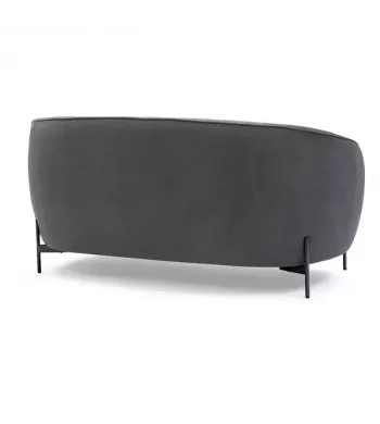 Meta title -  Canapé 2 places tissu anthracite pieds noirs - MOON