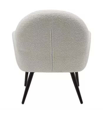 Meta title -  Fauteuil tissu effet laine bouclette blanc - OREO