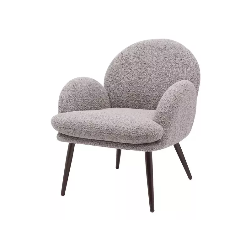 Meta title - Fauteuil tissu effet laine bouclette gris foncé - OREO Meta title - Fauteuil tissu effet laine bouclette gris foncé - OREO