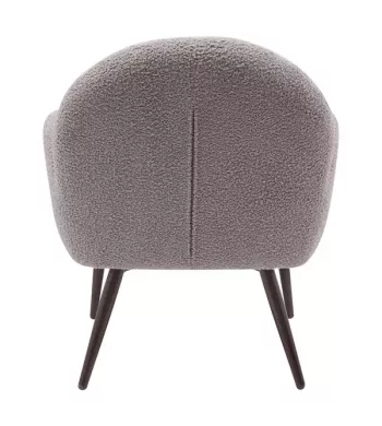 Meta title -  Fauteuil tissu effet laine bouclette gris foncé - OREO