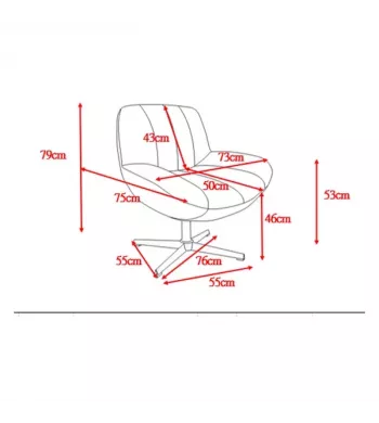 Meta title -  Fauteuil pivotant bleu - RENA