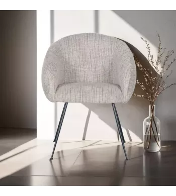 Meta title -  Fauteuil en tissu beige et café VADIM - VADIM
