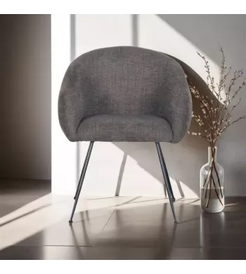 Meta title -  Fauteuil en tissu marron et ambre VADIM - VADIM