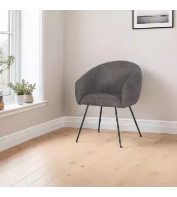 Meta title -  Fauteuil en tissu marron et ambre VADIM - VADIM