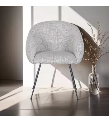 Meta title -  Fauteuil en tissu gris clair VADIM - VADIM