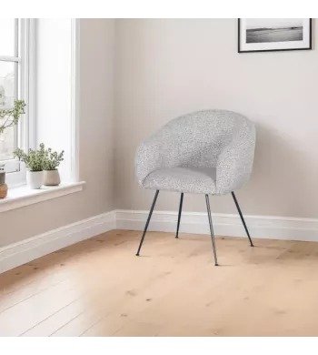 Meta title -  Fauteuil en tissu gris clair VADIM - VADIM