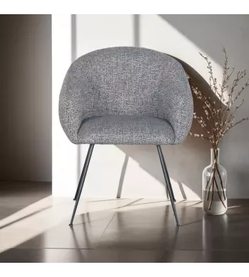Meta title -  Fauteuil en tissu gris foncé VADIM - VADIM