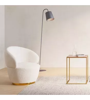 Meta title -  Fauteuil écru effet mohair - VENUS