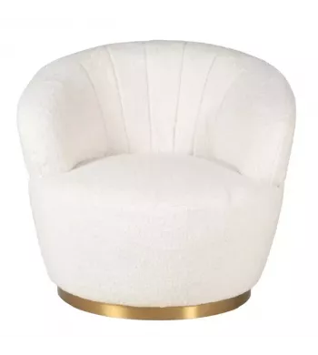 Meta title -  Fauteuil écru effet mohair - VENUS