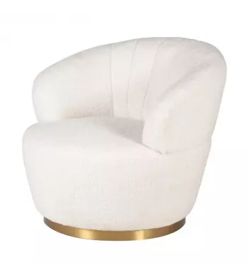 Meta title -  Fauteuil écru effet mohair - VENUS