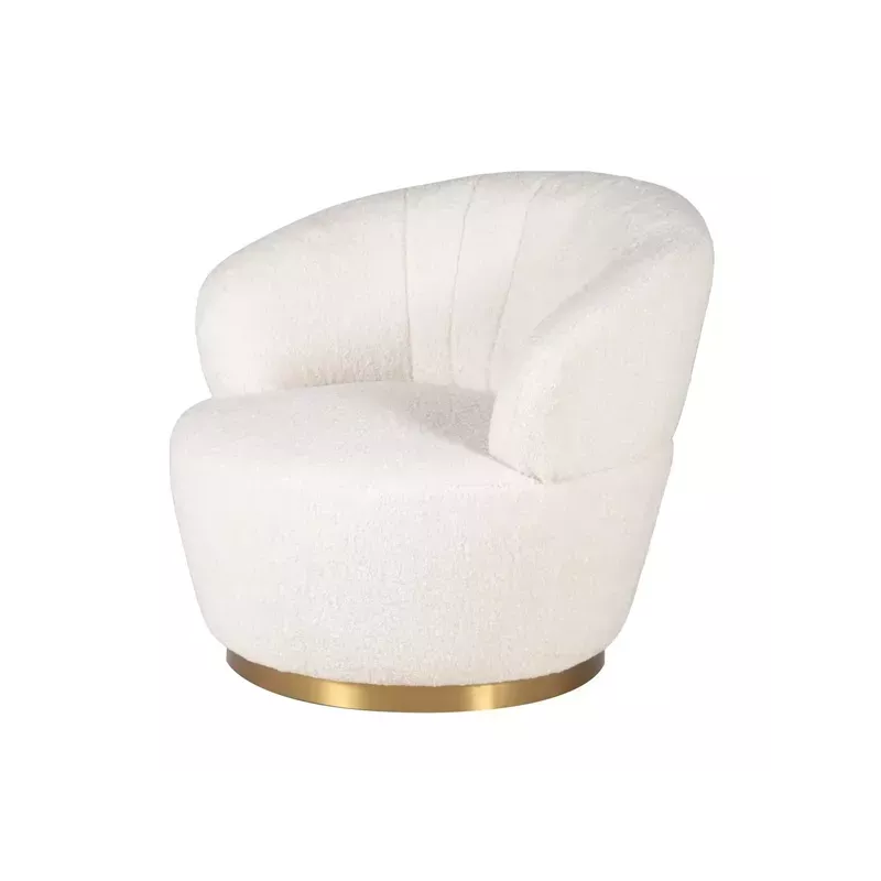 Meta title -  Fauteuil écru effet mohair - VENUS