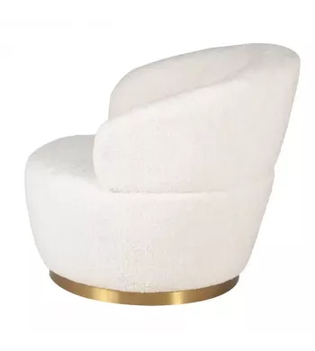 Meta title -  Fauteuil écru effet mohair - VENUS