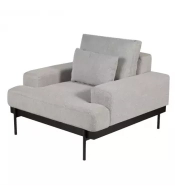 Meta title -  Fauteuil tissu gris clair - YOKO