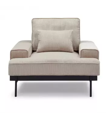 Meta title -  Fauteuil velours côtelé beige - YOKO