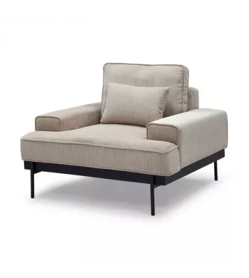 Meta title -  Fauteuil velours côtelé beige - YOKO