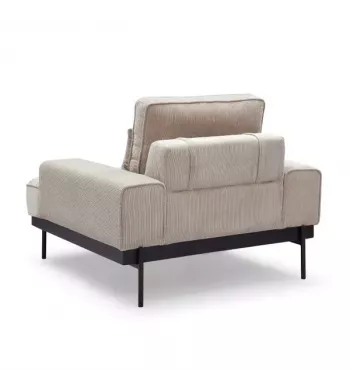 Meta title -  Fauteuil velours côtelé beige - YOKO