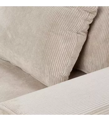 Meta title -  Fauteuil velours côtelé beige - YOKO