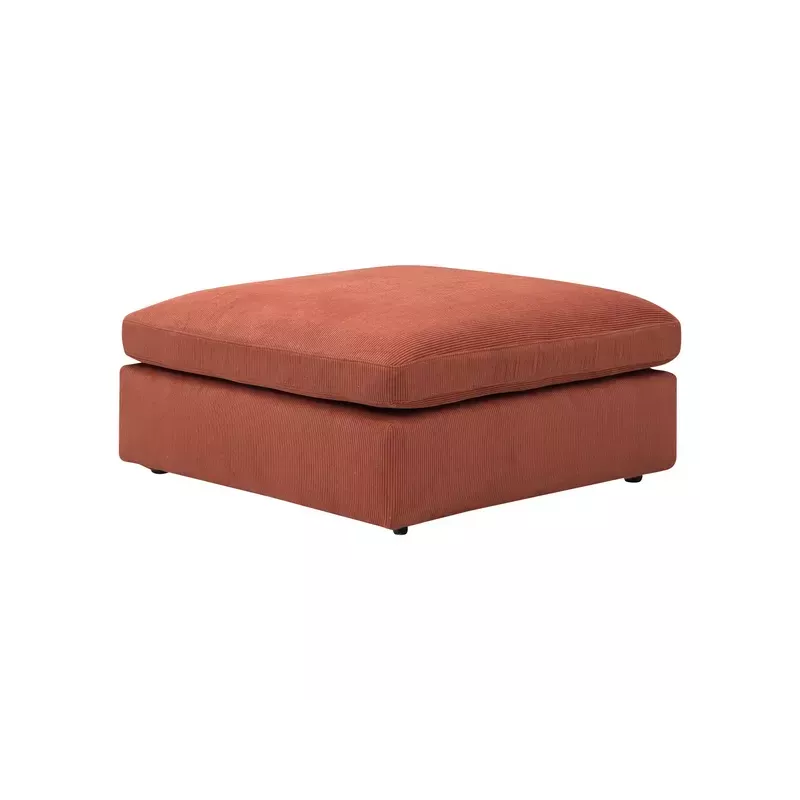 Meta title -  Pouf pour canapé 100cm velours côtelé terracotta - WAYNE