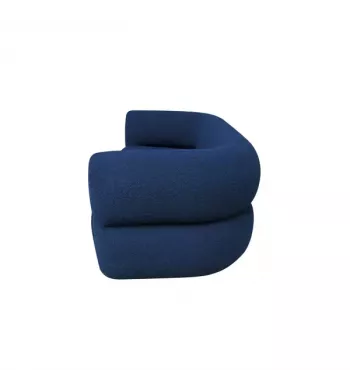Meta title -  Canapé 2 places tissu bouclette bleu foncé - MELKI