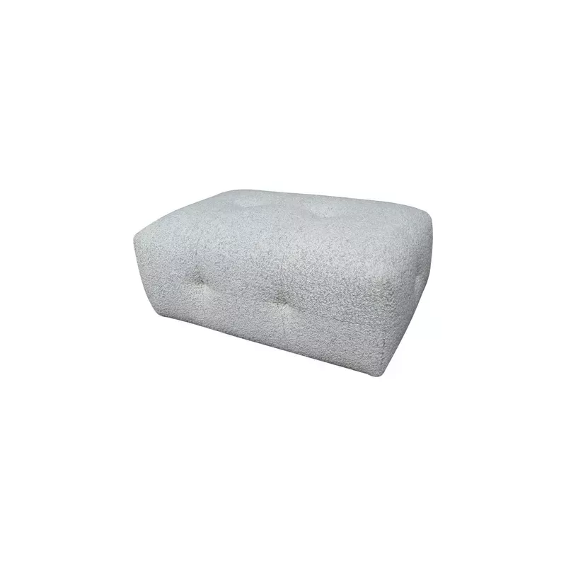 Pouf tissu bouclette gris clair - MELKI