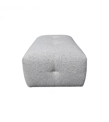 Pouf tissu bouclette gris clair - MELKI