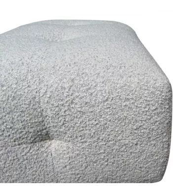 Pouf tissu bouclette gris clair - MELKI